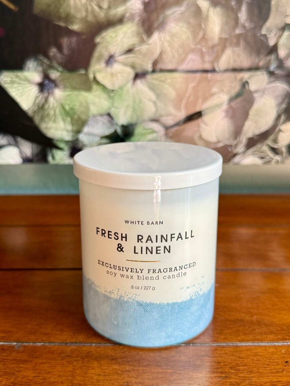 NEW FRESH RAINFALL & LINEN Single Wick Candle Bath & Body Works